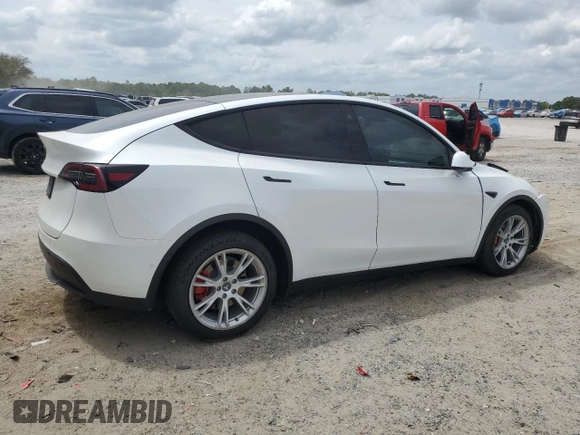 2021 Tesla Model Y Long Range with VIN 5YJYGDEE5MF203130, listed as a Copart auction lot 54642795 with 73,663 mi miles and Non Repairable. Bid and sale history available at DreamBid. Image 3.