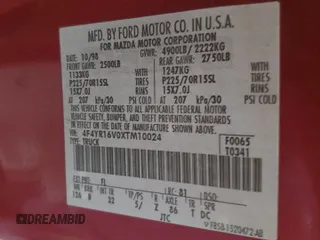 1999 Mazda B-Series 2WD Truck SE with VIN 4F4YR16V0XTM10024, listed as a Copart auction lot 82905694 with 163,025 mi miles and Salvage Title. Bid and sale history available at carsss.com. Image 12.
