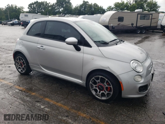 2013 FIAT 500 Sport with VIN 3C3CFFBR5DT709384, listed as a Copart auction lot 62502455 with 86,136 mi miles and Salvage title. Bid and sale history available at DreamBid. Image 4.