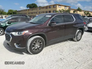 2021 Chevrolet Traverse LT Cloth with VIN 1GNERGKW9MJ142005, listed as a Copart auction lot 55031195 with 88,351 mi miles and Non repairable. Bid and sale history available at DreamBid. Image 1.