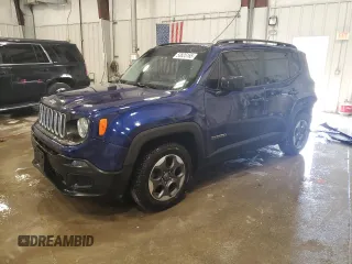 2017 Jeep Renegade Sport with VIN ZACCJAAB3HPF50847, listed as a Copart auction lot 53825165 with 99,006 mi miles and Clean Title. Bid and sale history available at DreamBid. Image 1.