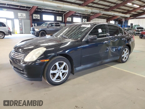 2004 Infiniti G35 w/Leather with VIN JNKCV51F14M715171, listed as a Copart auction lot 53709915 with 193,976 mi miles and Non Repairable. Bid and sale history available at DreamBid. Image 1.