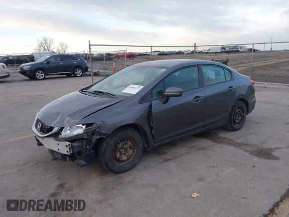 2015 Honda Civic Sedan LX with VIN 19XFB2F59FE258410, listed as a IAAI auction lot 41846497 with 204,917 mi miles. Bid and sale history available at carsss.com. Image 2.