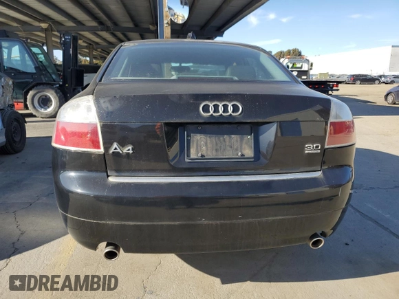 2004 Audi A4 3.0L с VIN WAULT68E24A208160, выставлен на аукционе Copart как лот 44652545 с пробегом 141 684 миль миль и Чистый • Clean title. История ставок и продаж доступна на DreamBid. Изображение 6.