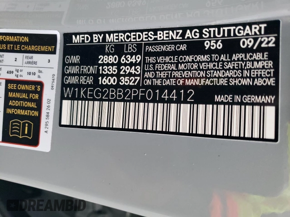 2023 Mercedes-Benz EQE 350+ z VIN W1KEG2BB2PF014412, wystawiony jako Copart lot #76793523 z przebiegiem 3 112 mil mil oraz . Historia ofert i sprzedaży dostępna na DreamBid. Obrazek 12.