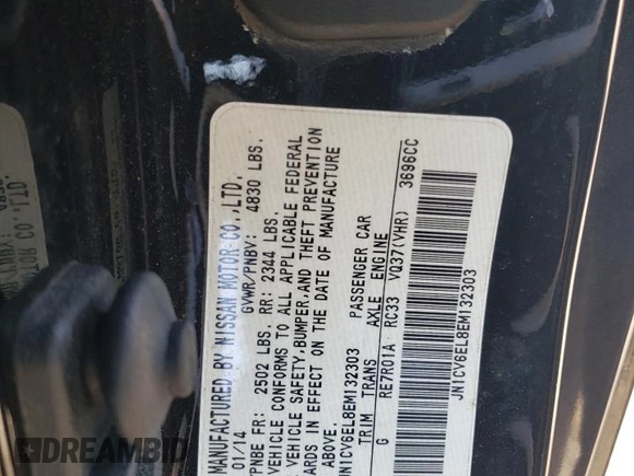 2014 Infiniti Q60 z VIN JN1CV6EL8EM132303, wystawiony jako Copart lot #53792625 z przebiegiem 104 235 mil mil oraz Szkoda całkowita • Salvage title. Historia ofert i sprzedaży dostępna na DreamBid. Obrazek 12.