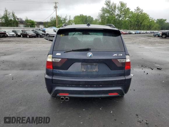 2007 BMW X3 3.0si with VIN WBXPC93477WF16698, listed as a Copart auction lot 61415625 with Not provided miles and Salvage title. Bid and sale history available at DreamBid. Image 6.