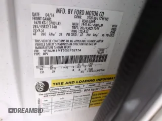 2016 Ford Expedition Max Platinum with VIN 1FMJK1MT5GEF52174, listed as a Copart auction lot 49000355 with 112,451 mi miles and Salvage title. Bid and sale history available at DreamBid. Image 13.