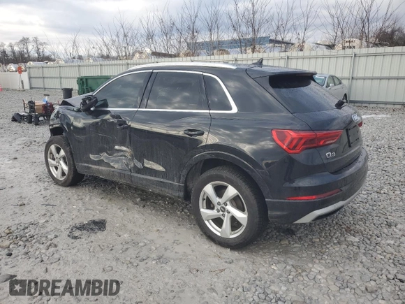 2022 Audi Q3 Premium with VIN WA1AUCF31N1033662, listed as a Copart auction lot 46417015 with 38,647 mi miles and Salvage Title. Bid and sale history available at carsss.com. Image 2.