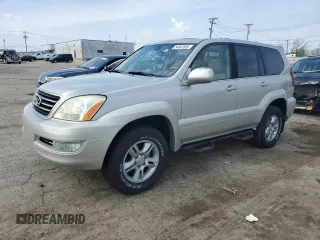 2005 Lexus GX 470 z VIN JTJBT20X750094343, wystawiony jako Copart lot #54567055 z przebiegiem 160 583 mil mil oraz Czysty tytuł • Clean title. Historia ofert i sprzedaży dostępna na DreamBid. Obrazek 1.