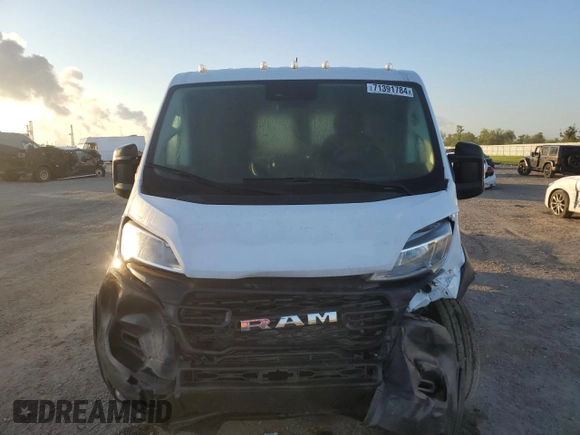 2023 Ram ProMaster Cargo with VIN 3C6LRVAG7PE585146, listed as a Copart auction lot 71391784 with 2,872 mi miles and Salvage Title. Bid and sale history available at DreamBid. Image 5.