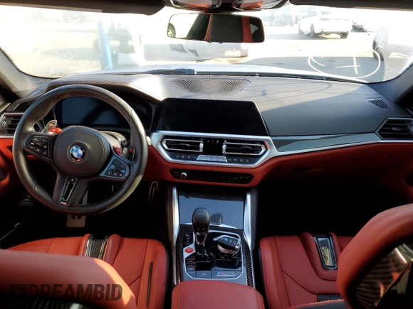 2022 BMW M4 Competition xDrive with VIN WBS43AZ01NCJ25752, listed as a Copart auction lot 38165123 with 17,021 mi miles. Bid and sale history available at carsss.com. Image 8.