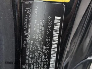 2008 BMW 6 Series M6 with VIN WBSEH93578CY24879, listed as a Copart auction lot 74705714 with 0 mi miles and Salvage Title. Bid and sale history available at carsss.com. Image 13.