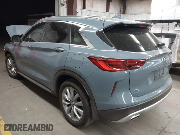 2022 Infiniti QX50 Essential with VIN 3PCAJ5CB6NF121488, listed as a IAAI auction lot 42043828 with 17,762 mi miles and . Bid and sale history available at DreamBid. Image 3.