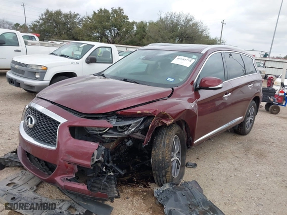 2019 Infiniti QX60 PURE with VIN 5N1DL0MM7KC558351, listed as a IAAI auction lot 41685778 with 100,949 mi miles. Bid and sale history available at carsss.com. Image 17.