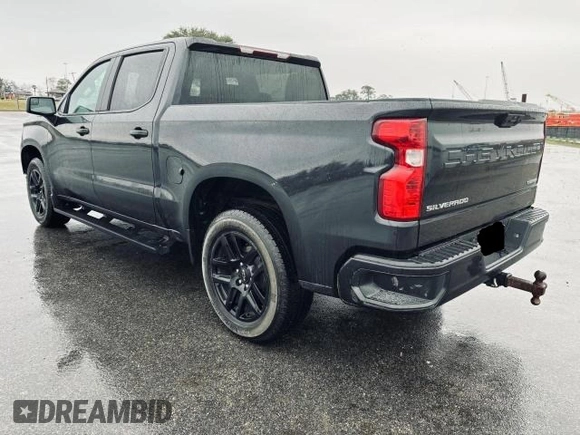 2022 Chevrolet Silverado 1500 Custom with VIN 1GCPABEK7NZ633597, listed as a Copart auction lot 51280795 with 32,531 mi miles and Salvage Title. Bid and sale history available at DreamBid. Image 3.