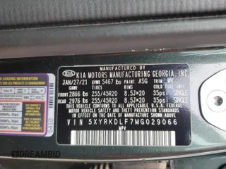 2021 Kia Sorento SX Prestige X-Line with VIN 5XYRKDLF7MG029066, listed as a Copart auction lot 51809045 with 47,000 mi miles and Salvage Title. Bid and sale history available at carsss.com. Image 15.