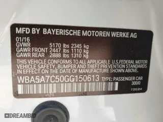 2016 BMW 5 Series 528i xDrive with VIN WBA5A7C50GG150613, listed as a IAAI auction lot 41804534 with 100,786 mi miles. Bid and sale history available at carsss.com. Image 9.