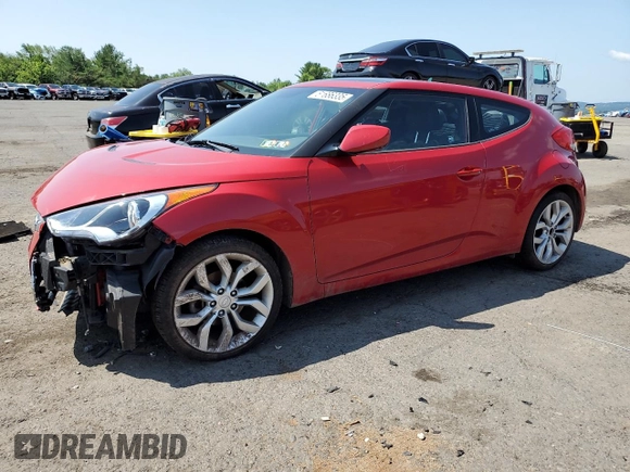 2013 Hyundai Veloster w/Black Int with VIN KMHTC6AD8DU179195, listed as a Copart auction lot 61686335 with 74,004 mi miles and Salvage title. Bid and sale history available at DreamBid. Image 1.