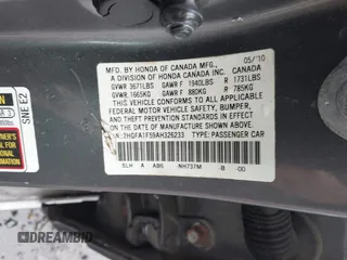 2010 Honda Civic LX with VIN 2HGFA1F59AH326233, listed as a IAAI auction lot 42190935 with 61,378 mi miles and . Bid and sale history available at DreamBid. Image 9.