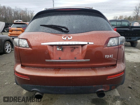2006 Infiniti FX with VIN JNRBS08WX6X400546, listed as a Copart auction lot 49490105 with Not Provided miles and Non Repairable. Bid and sale history available at carsss.com. Image 6.