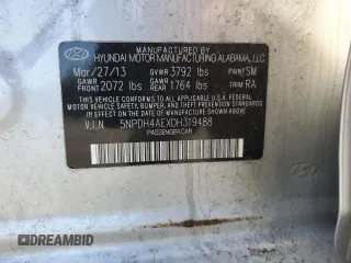 2013 Hyundai Elantra GLS z VIN 5NPDH4AEXDH319488, wystawiony jako Copart lot #53464885 z przebiegiem 279 079 mil mil oraz Szkoda całkowita • Salvage title. Historia ofert i sprzedaży dostępna na DreamBid. Obrazek 14.