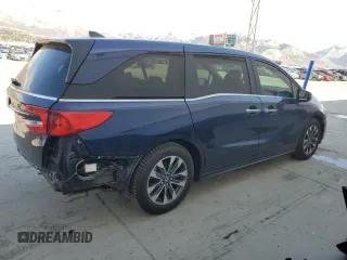 2022 Honda Odyssey EX-L z VIN 5FNRL6H71NB061658, wystawiony jako Copart lot #52260775 z przebiegiem 28 494 mil mil oraz Szkoda całkowita • Salvage title. Historia ofert i sprzedaży dostępna na DreamBid. Obrazek 3.