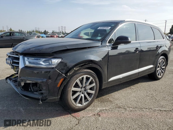 2019 Audi Q7 Premium with VIN WA1AHAF79KD040915, listed as a Copart auction lot 53300495 with 54,295 mi miles and Salvage title. Bid and sale history available at DreamBid. Image 1.