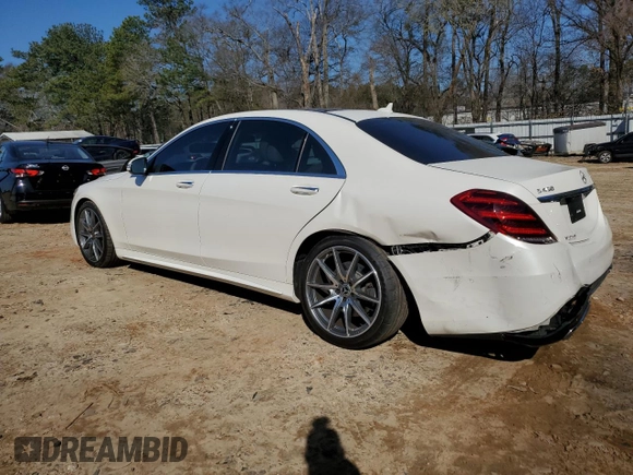 2018 Mercedes-Benz S 450 with VIN WDDUG6GB7JA396548, listed as a Copart auction lot 48565075 with 43,954 mi miles and Salvage Title. Bid and sale history available at carsss.com. Image 2.