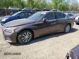 2015 Infiniti Q50 Premium with VIN JN1BV7AP0FM339781, listed as a Copart auction lot 53658315 with 179,703 mi miles and Salvage Title. Bid and sale history available at carsss.com. Image 1.