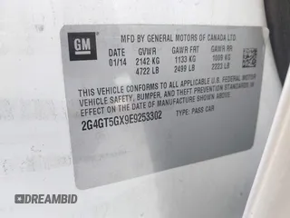 2014 Buick Regal GS with VIN 2G4GT5GX9E9253302, listed as a IAAI auction lot 42012519 with 101,692 mi miles. Bid and sale history available at carsss.com. Image 9.