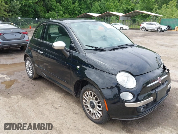 2013 FIAT 500 Lounge with VIN 3C3CFFCR8DT743107, listed as a IAAI auction lot 42381709 with 90,094 mi miles and . Bid and sale history available at DreamBid. Image 1.