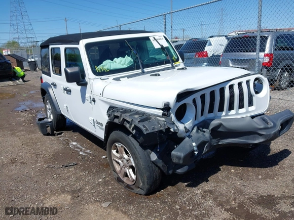 2020 Jeep Wrangler Unlimited Sport Altitude with VIN 1C4HJXDG7LW212475, listed as a IAAI auction lot 41990654 with 53,079 mi miles. Bid and sale history available at carsss.com. Image 1.