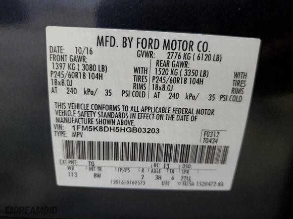 2017 Ford Explorer XLT with VIN 1FM5K8DH5HGB03203, listed as a Copart auction lot 71032534 with 132,094 mi miles and Salvage Title. Bid and sale history available at carsss.com. Image 13.