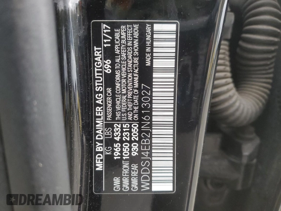 2018 Mercedes-Benz CLA with VIN WDDSJ4EB2JN613027, listed as a Copart auction lot 48057185 with 114,726 mi miles and Salvage Title. Bid and sale history available at carsss.com. Image 12.