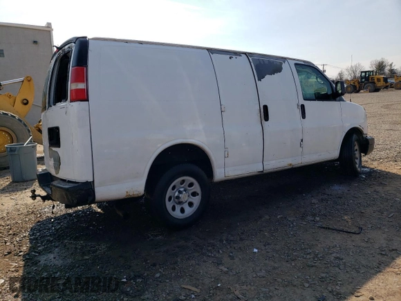 2010 Chevrolet Express Cargo Van with VIN 1GCUGADX0A1100654, listed as a Copart auction lot 47570865 with 0 mi miles and Salvage Title. Bid and sale history available at carsss.com. Image 3.
