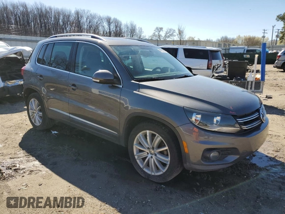 2013 Volkswagen Tiguan S with VIN WVGAV3AX6DW624726, listed as a Copart auction lot 47862365 with 144,498 mi miles and Salvage title. Bid and sale history available at DreamBid. Image 4.