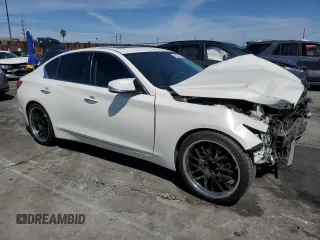 2015 Infiniti Q50 Premium with VIN JN1BV7AP7FM337221, listed as a Copart auction lot 50539345 with 113,075 mi miles and Salvage Title. Bid and sale history available at DreamBid. Image 4.