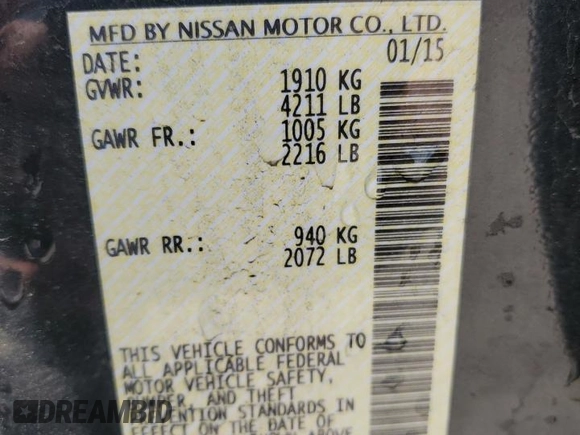 2015 Nissan Altima S with VIN 1N4AL3AP7FC249062, listed as a Copart auction lot 55313875 with 99,052 mi miles and Salvage Title. Bid and sale history available at carsss.com. Image 12.