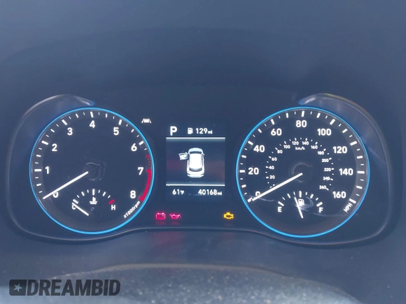 2019 Hyundai Kona SE with VIN KM8K1CAA0KU337581, listed as a IAAI auction lot 41774263 with 40,168 mi miles and . Bid and sale history available at carsss.com. Image 7.