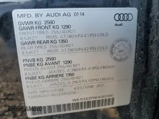 2014 Audi SQ5 with VIN WA1CGCFP6EA083380, listed as a Copart auction lot 75651014 with 308,706 mi miles and Clean Title. Bid and sale history available at DreamBid. Image 14.