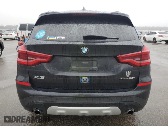 2021 BMW X3 xDrive30i with VIN 5UXTY5C0XM9F26203, listed as a Copart auction lot 44698984 with 37,923 mi miles and Non Repairable. Bid and sale history available at DreamBid. Image 6.