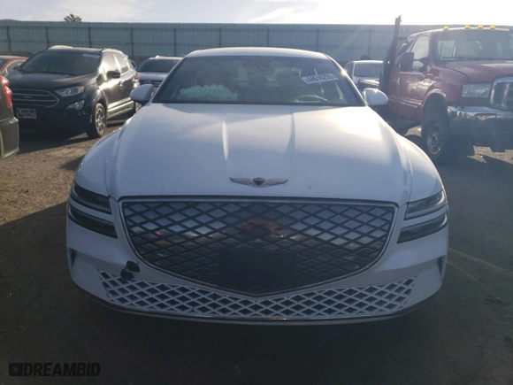 2023 Genesis Electrified G80 with VIN KMTGE4S14PU004201, listed as a Copart auction lot 44616255 with 14,744 mi miles and Clean Title. Bid and sale history available at carsss.com. Image 5.