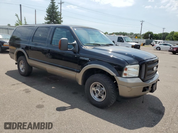 2005 Ford Excursion Eddie Bauer z VIN 1FMSU45P25EA74441, wystawiony jako Copart lot #64577505 z przebiegiem 253 179 mil mil oraz Czysty tytuł • Clean title. Historia ofert i sprzedaży dostępna na DreamBid. Obrazek 4.