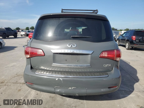 2012 Infiniti QX56 8-passenger with VIN JN8AZ2ND7C9715587, listed as a Copart auction lot 64508345 with 217,786 mi miles and Salvage title. Bid and sale history available at DreamBid. Image 6.