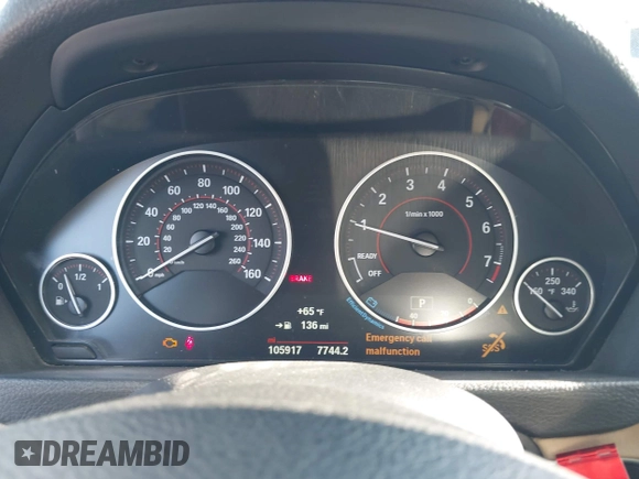 2016 BMW 3 Series 328i with VIN WBA8E9G52GNT44904, listed as a IAAI auction lot 41899944 with 105,917 mi miles. Bid and sale history available at carsss.com. Image 7.
