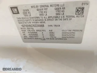 2014 GMC Sierra 1500 SLT with VIN 1GTV2VEC7EZ235868, listed as a IAAI auction lot 41537659 with 1 mi miles. Bid and sale history available at carsss.com. Image 9.