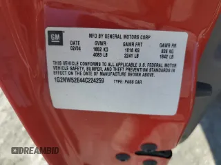 2004 Pontiac Grand Am GT with VIN 1G2NW52E44C224259, listed as a Copart auction lot 48966435 with 220,591 mi miles and Salvage Title. Bid and sale history available at carsss.com. Image 12.