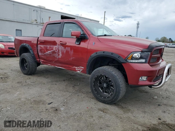 2012 Ram 1500 Sport with VIN 1C6RD7MT9CS248031, listed as a Copart auction lot 51807545 with 106,015 mi miles and Salvage Title. Bid and sale history available at carsss.com. Image 4.