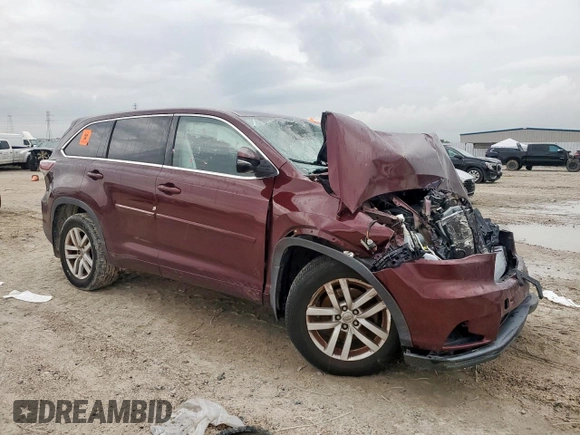 2015 Toyota Highlander LE z VIN 5TDZARFH0FS013178, wystawiony jako Copart lot #58406315 z przebiegiem Nie podano mil oraz Szkoda całkowita • Salvage title. Historia ofert i sprzedaży dostępna na DreamBid. Obrazek 4.